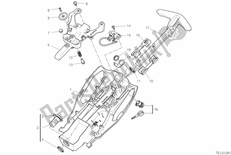 All parts for the Locker of the Ducati Diavel 1260 Thailand 2020